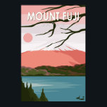 Mount Fuji Japan Vintage ポスター<br><div class="desc">Mt. Fuji in a vector art style. Japan’s Mt. Fuji is an active volcano,   it’s the country’s tallest peak,  and considered one of Japan’s 3 sacred mountains.</div>