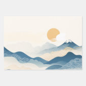 Mount Fuji Japanese Wave Ukiyo-e Art ラッピングペーパーシート (正面3)