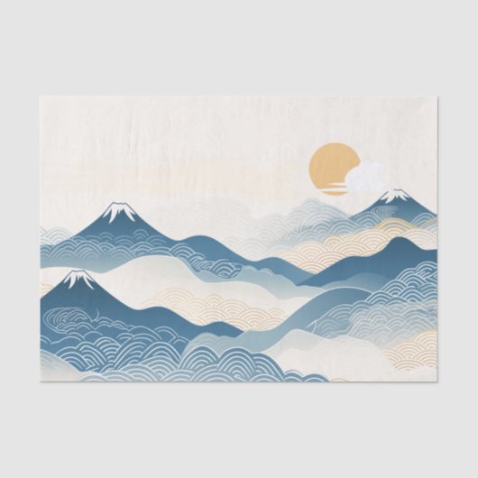 Mount Fuji Japanese Wave Ukiyo-e Art 薄葉紙 (正面)