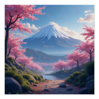 Mount Fuji landscape ポスター