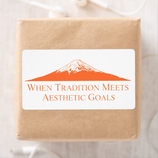 Mount Fuji Minimalist Stickers – Burnt Orange ラベル (インサイチュ)