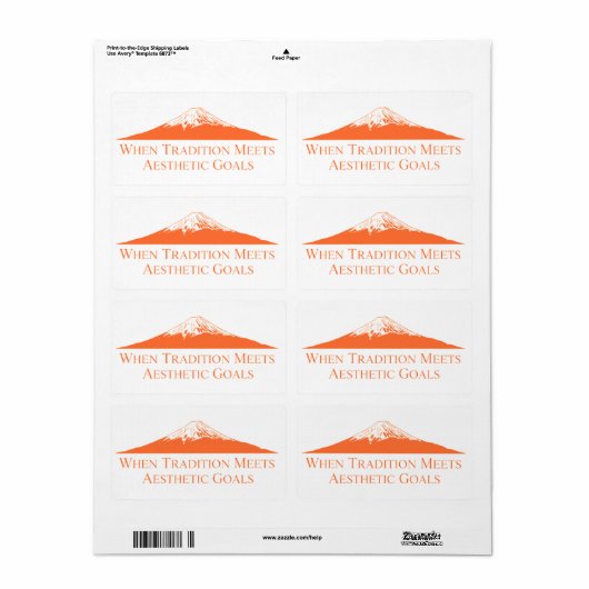 Mount Fuji Minimalist Stickers – Burnt Orange ラベル (フルシート)