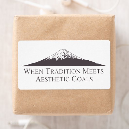 Mount Fuji Minimalist Stickers – Charcoal Gray ラベル (インサイチュ)
