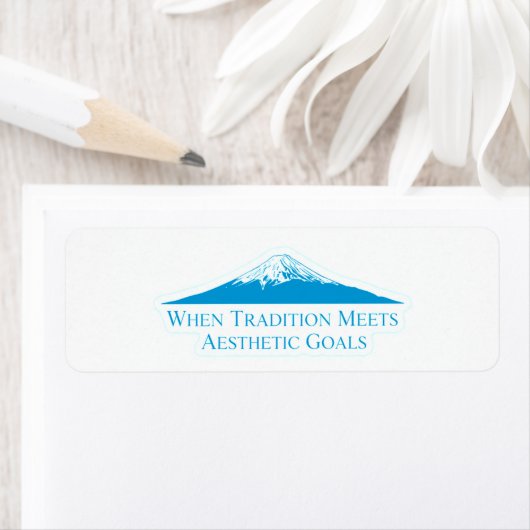 Mount Fuji Minimalist Stickers – Electric Blue ラベル (インサイチュ)