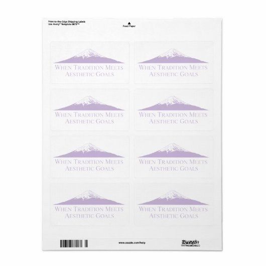 Mount Fuji Minimalist Stickers – Lavender ラベル (フルシート)