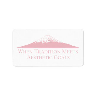 Mount Fuji Minimalist Stickers – Pastel Pink ラベル