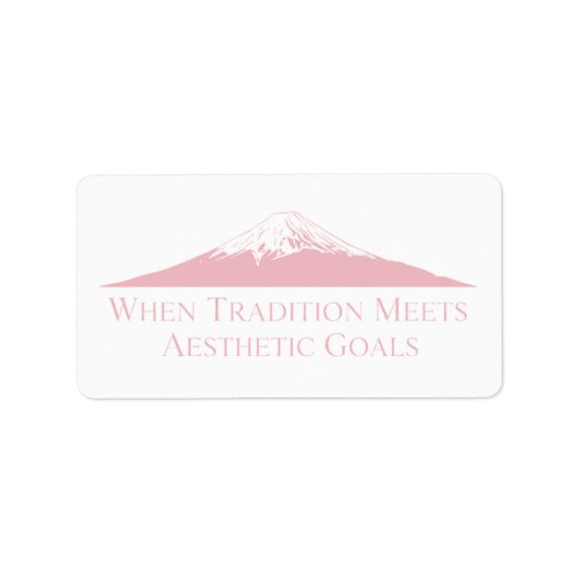 Mount Fuji Minimalist Stickers – Pastel Pink ラベル (正面)