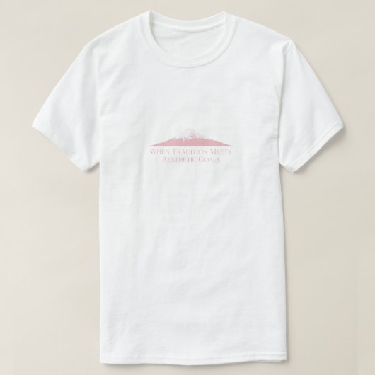 Mount Fuji Minimalist T-Shirt – Pastel Pink Tシャツ (デザイン正面)