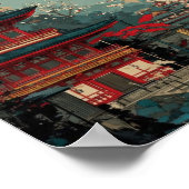 Mount Fuji & Red Pagoda Poster – Japanese Sunrise  ポスター (角)