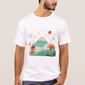Mount Fuji & Rising Sun Graphic Tシャツ