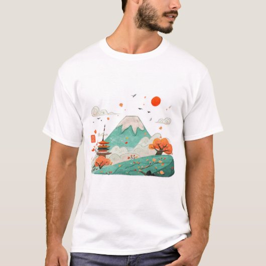 Mount Fuji & Rising Sun Graphic Tシャツ (正面)