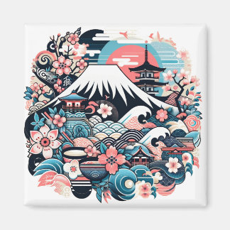 Mount Fuji & Sakura - Traditional Japanese Magnet マグネット