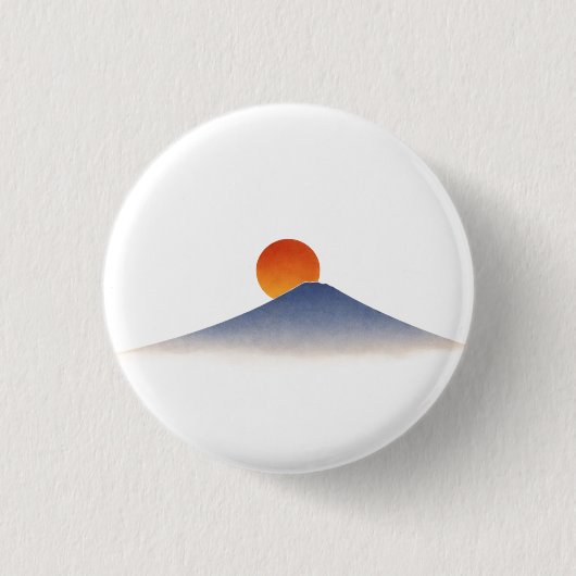 Mount Fuji Sunrise – Zen Minimal Art 缶バッジ (正面)