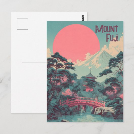 Mount Fuji vintage ポストカード (正面/裏面)
