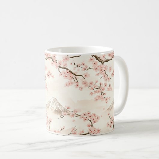 Mount Fuji with Cherry Blossoms – Japanese (3) コーヒーマグカップ (正面右)