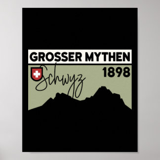 Mount Grosser Mythen Hike Mountain Biking Swiss Hi ポスター