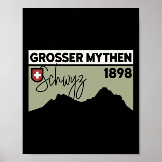 Mount Grosser Mythen Hike Mountain Biking Swiss Hi ポスター (正面)