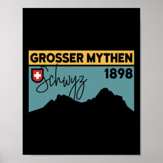 Mount Grosser Mythen Hike Mountain Biking Swiss Hi ポスター