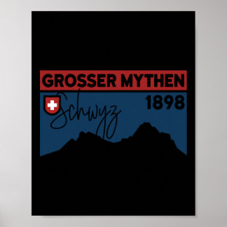 Mount Grosser Mythen Hike Mountain Biking Swiss Hi ポスター