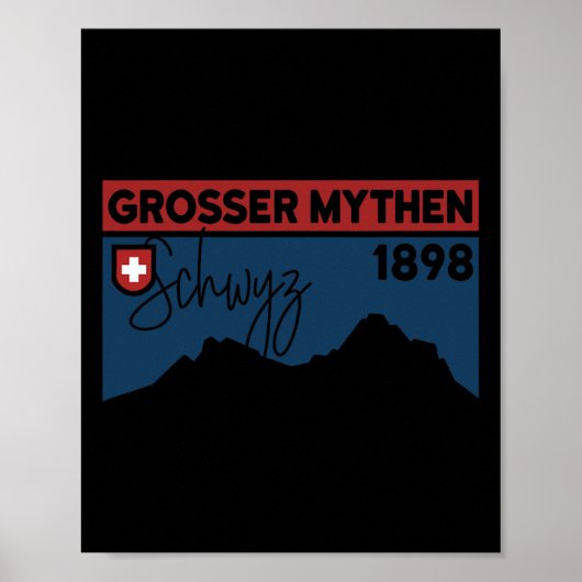 Mount Grosser Mythen Hike Mountain Biking Swiss Hi ポスター (正面)