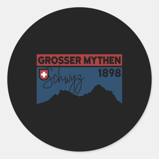 Mount Grosser Mythen Hike Mountain Biking Swiss Hi ラウンドシール (正面)