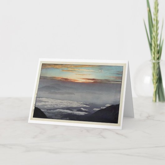 Mount Hōō, Hiroshi Yoshida, Woodcut カード (正面)