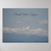 Mount Hood Oregon Blue Clouds Photo ポスター (正面)