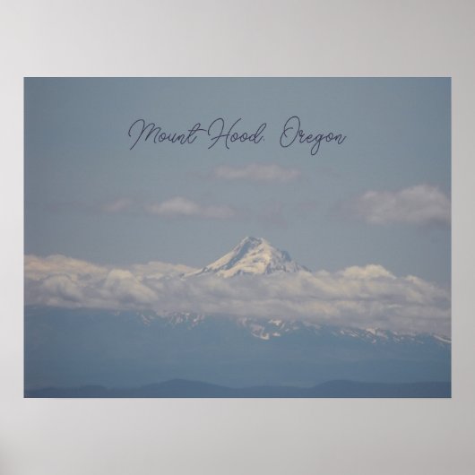 Mount Hood Oregon Blue Clouds Photo ポスター (正面)
