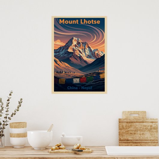 Mount Lhotse Nepal-China V06 ポスター (キッチン)
