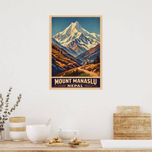Mount Manaslu Nepal V01 ポスター (キッチン)