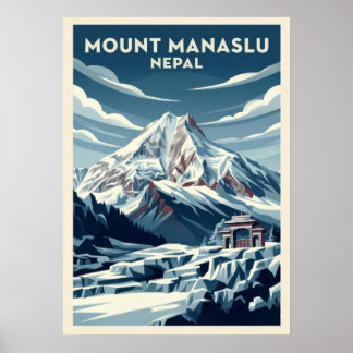 Mount Manaslu Nepal V02 ポスター