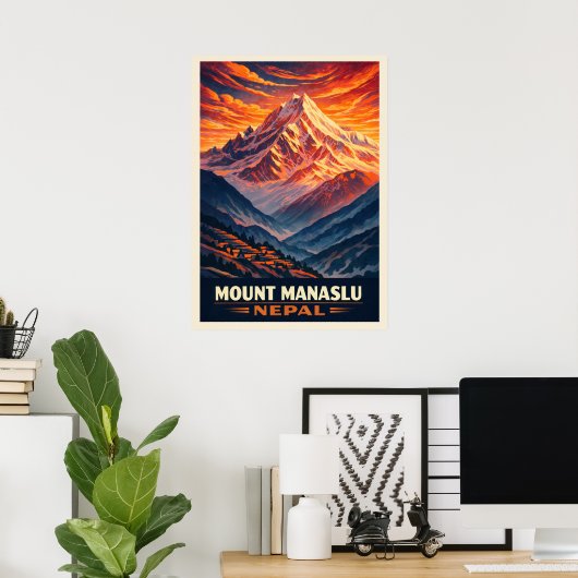 Mount Manaslu Nepal V03 ポスター (ホームオフィス)