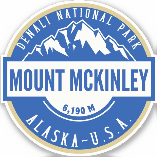 Mount Mckenley Denali National park Alaska シール (正面)