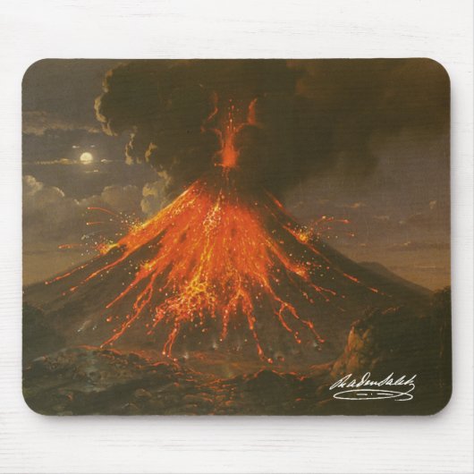 "Mount Merapi op Java"Raden Saleh® Muismat マウスパッド (正面)