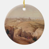 Mount of Olivesからのエルサレム古代市 セラミックオーナメント (裏面)