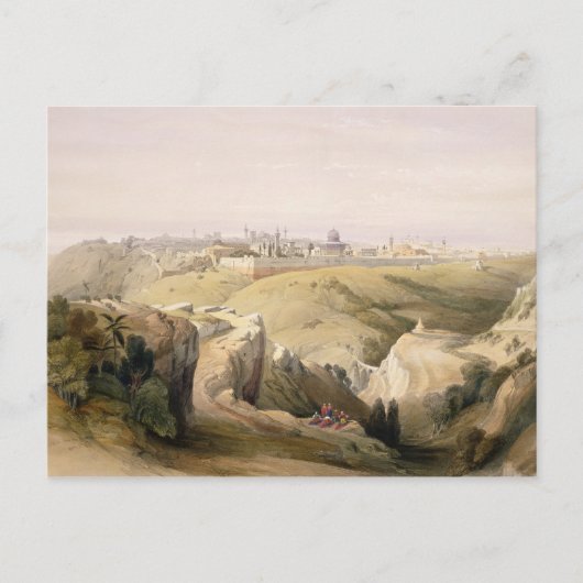 Mount of Olivesからのエルサレム、1839年4月8日 ポストカード (正面)