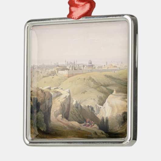 Mount of Olivesからのエルサレム、1839年4月8日 メタルオーナメント (左)