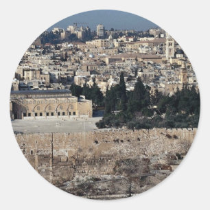 Mount of Olives、エルサレムからの古い都市の眺め、 ラウンドシール