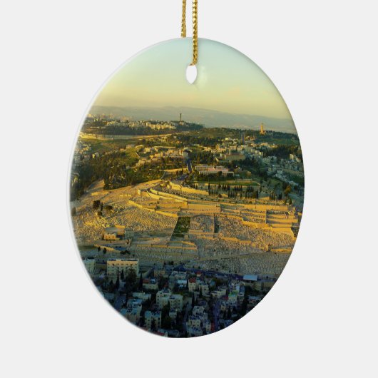 Mount of Olives Jersalemイスラエル共和国のArielの眺め セラミックオーナメント (右)
