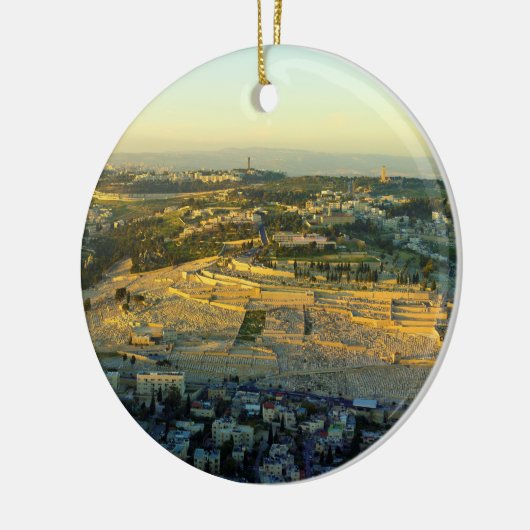 Mount of Olives Jersalemイスラエル共和国のArielの眺め セラミックオーナメント (左)