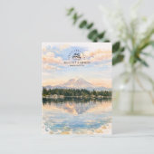 Mount Rainier, Lake Tapps, Washington | Watercolor ポストカード (スタンド正面)