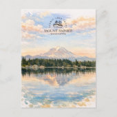 Mount Rainier, Lake Tapps, Washington | Watercolor ポストカード (正面)