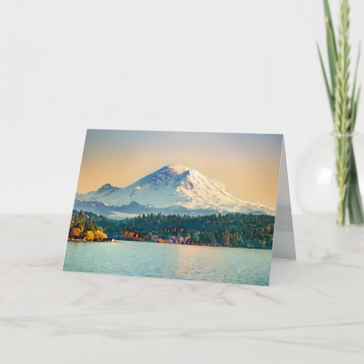 Mount Rainier Lake Washington All Occasion Blank シーズンカード (正面)