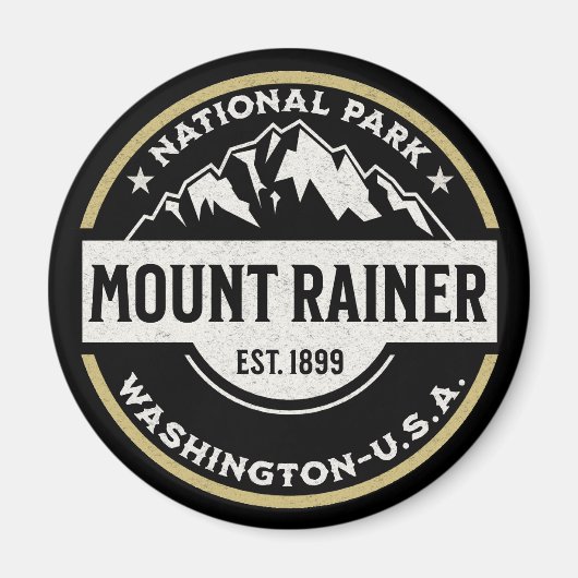 Mount Rainier National Park - Mountain Logo マグネット (正面)