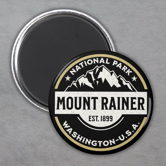 Mount Rainier National Park - Mountain Logo マグネット