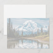 Mount Rainier Scene Flat Note Card ノートカード (正面/裏面)