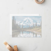 Mount Rainier Scene Flat Note Card ノートカード (正面/裏面インサイチュ)