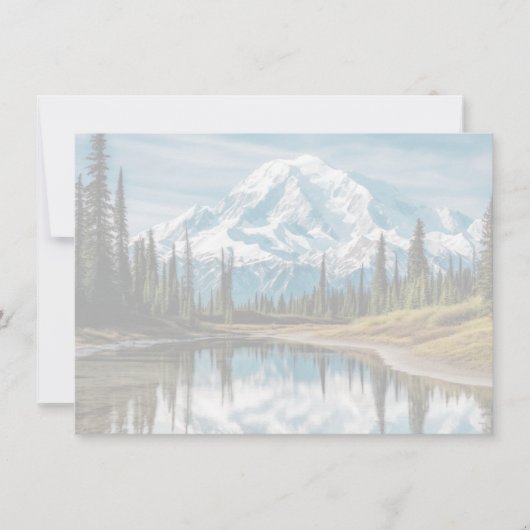 Mount Rainier Scene Flat Note Card ノートカード (正面)