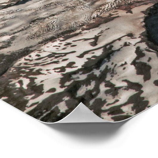 Mount Rainier Washington Volcano Satellite ポスター (角)