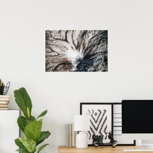 Mount Rainier Washington Volcano Satellite ポスター (ホームオフィス)